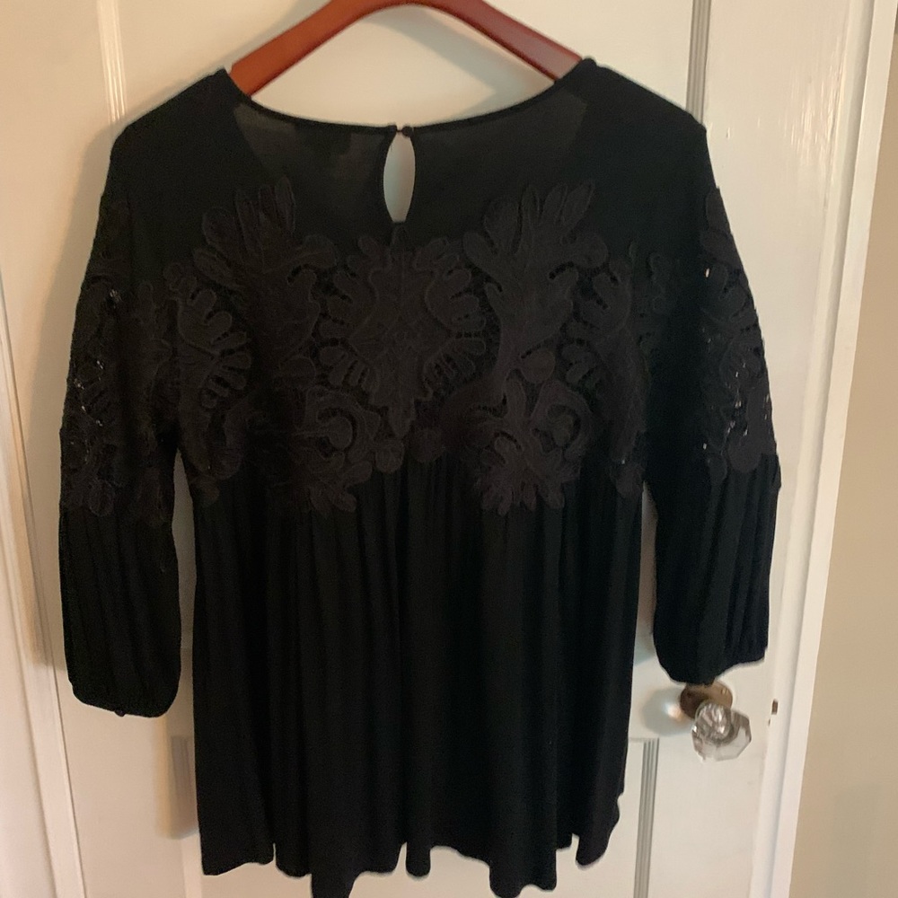 Anthropology Boho black top